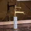 Vòi Lavabo Họa Tiết Trắng Vàng 30cm LUSENTER ( VLB27)