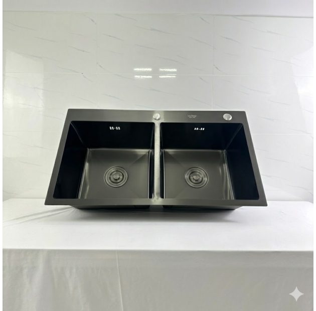Chậu Rửa Chén Inox 304 2 Hộc KT 820 x 450 x 230mm LUSENTER (BRC11)