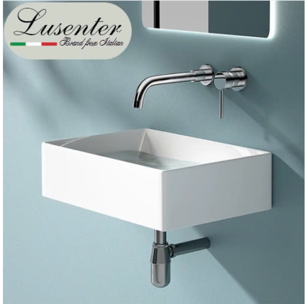 Lavabo Treo Tường Trắng Vuông LUSENTER (LBTT15)
