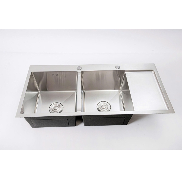 Chậu Rửa Chén Inox 304 KT 1000 x 480 x 230mm Có Bàn Chờ LUSENTER (BRC15)